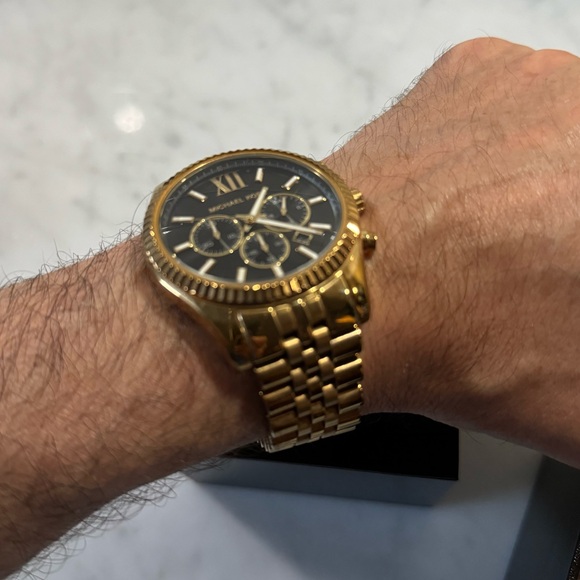 Men's Chronograph Lexington Gold-Tone Stainless Steel Bracelet Watch 45mm - Picture 5 of 6